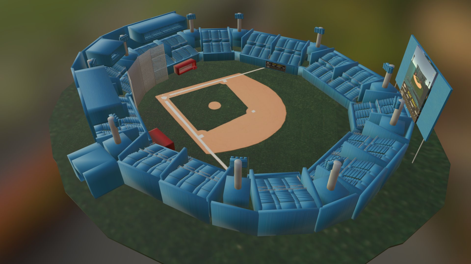 3D model Baseball Stadium.unity - This is a 3D model of the Baseball Stadium.unity. The 3D model is about a large empty empty stadium.