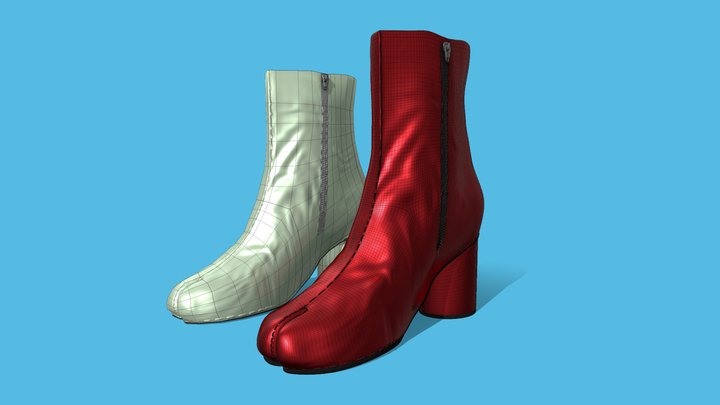 Tabi Ankle Boots 3D Model