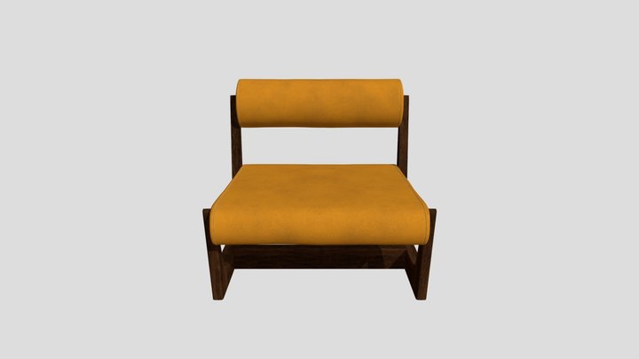 Tango chair in yellow leather 3D Model