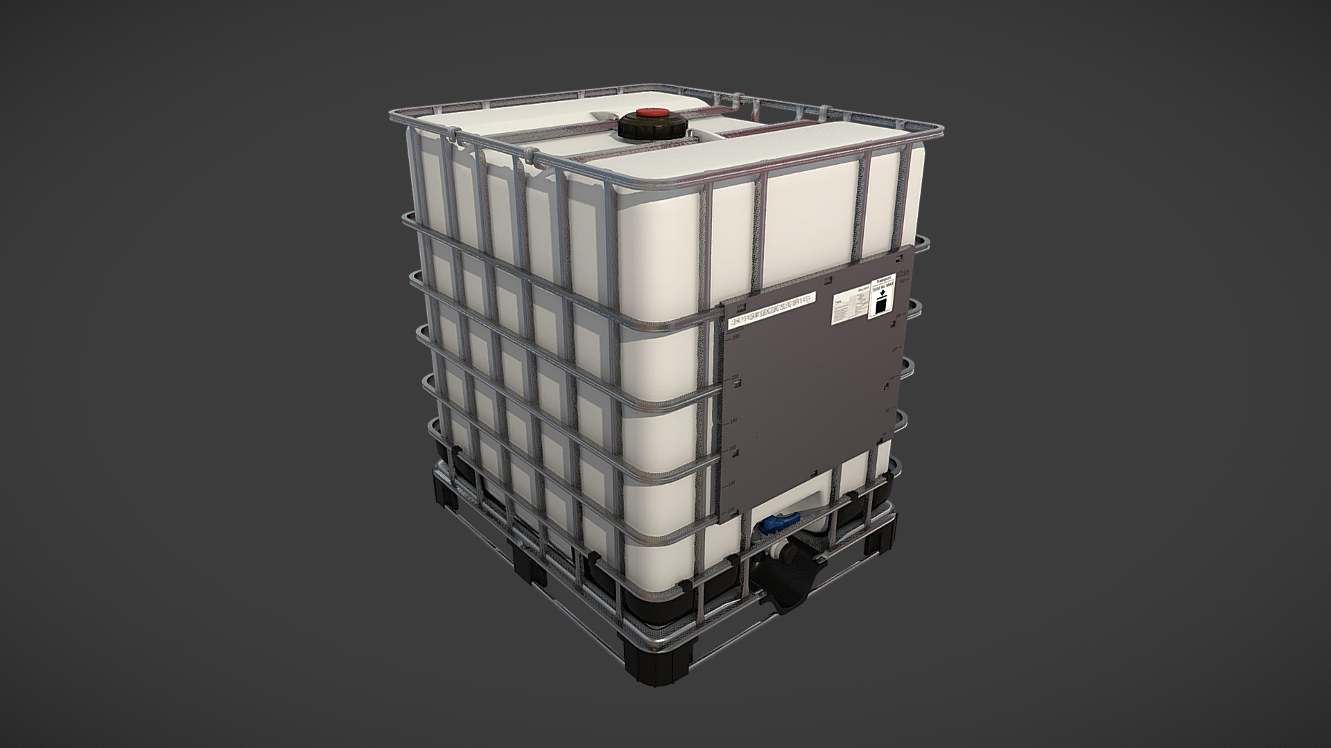 3D model Intermediate Bulk Container - This is a 3D model of the Intermediate Bulk Container. The 3D model is about a large white and black machine.