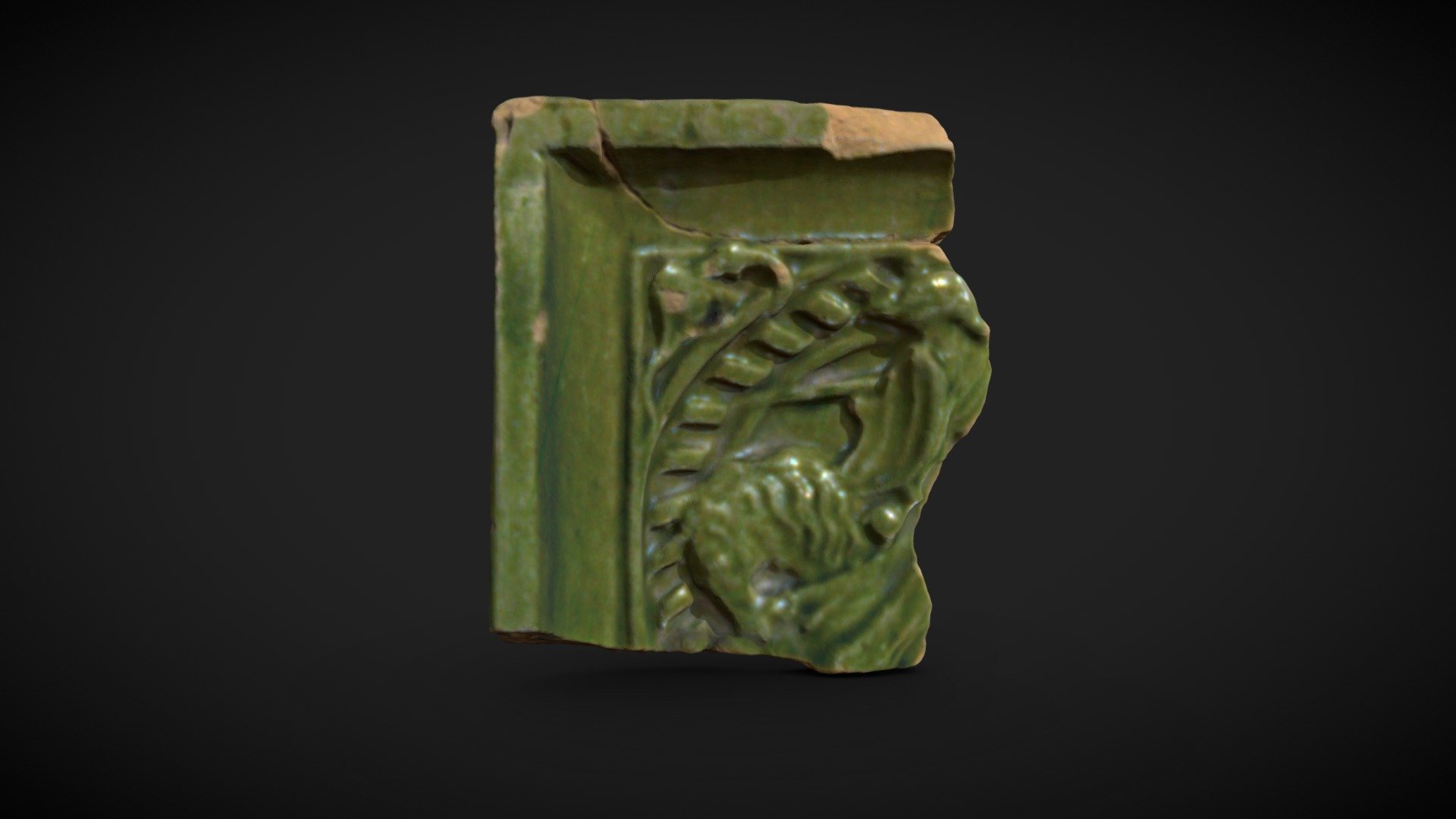 Half-cylinder tile with knight — Sketchfab embed 3D viewer
