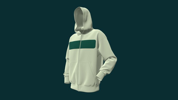 Hoodie with zipper 3D Model