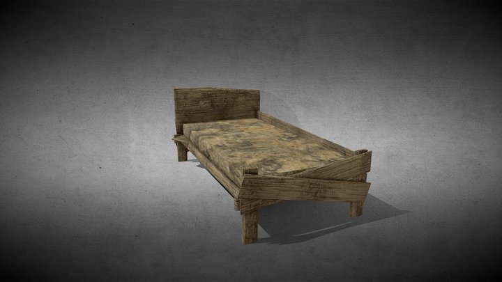 Old Bed - Low-Poly Game Asset 3D Model