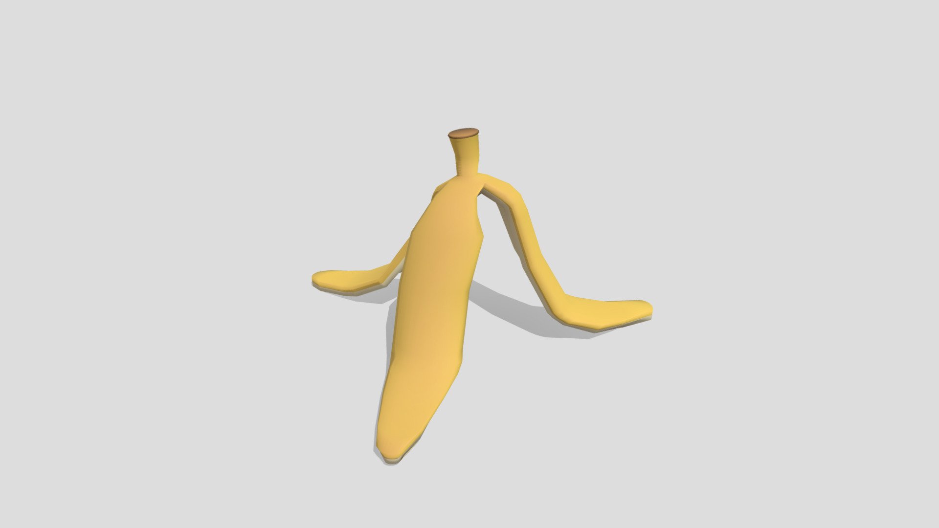 cartoon banana peel - tilt Low-poly 3D Model