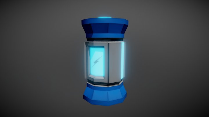 Low Poly Battery 3D Model