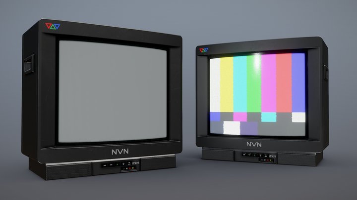 Vintage Crt Tv 21" 3D Model