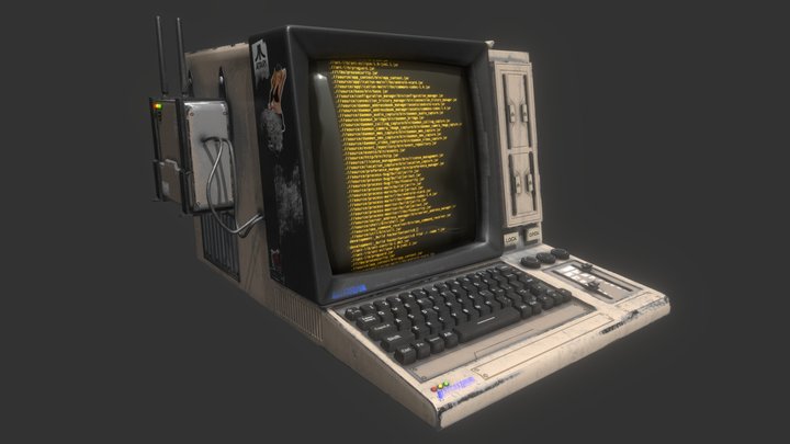 Retro Cyberpunk Computer 3D Model