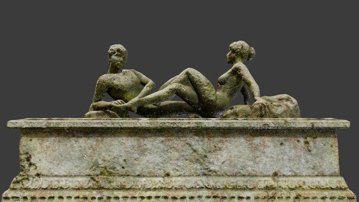 Sunken King and Queen Statue 3D Model