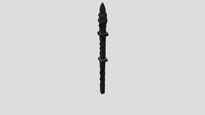 Wrought-Iron Fence Pole – Free 3D Model STL