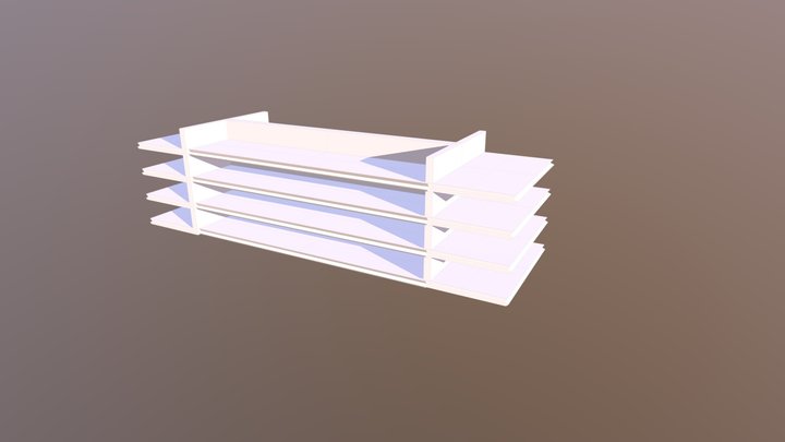 Low Poly Store Shelf 3D Model