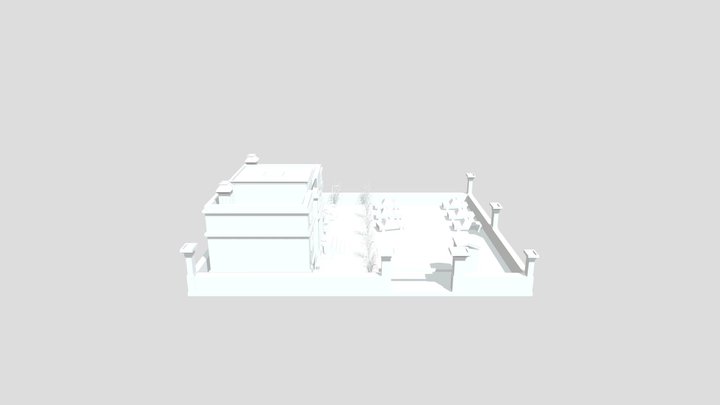 Low Poly Police Station 3D Model