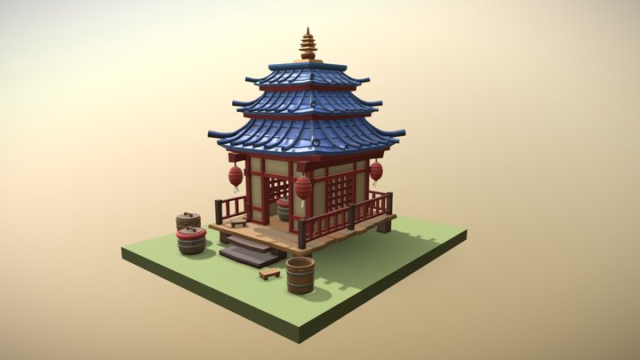 Japan stylized house 3D Model