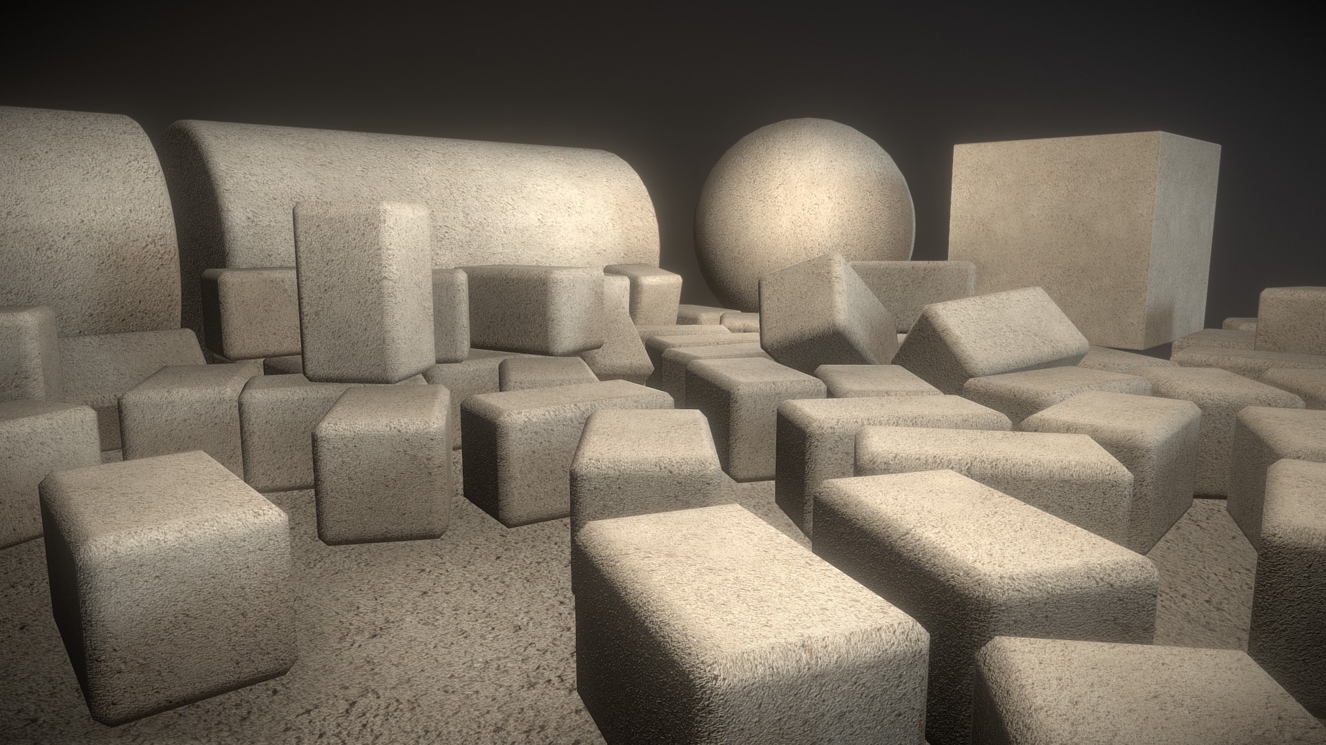 3D model Exposed-Aggregate-Concrete / Texture Set (4) - This is a 3D model of the Exposed-Aggregate-Concrete / Texture Set (4). The 3D model is about a group of white chairs.