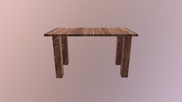 WoodTable 3D Model
