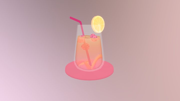 Raspberry-Peach Lemonade 3D Model