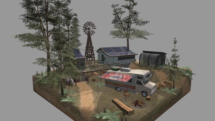 DAE Diorama - Eco House 3D Model