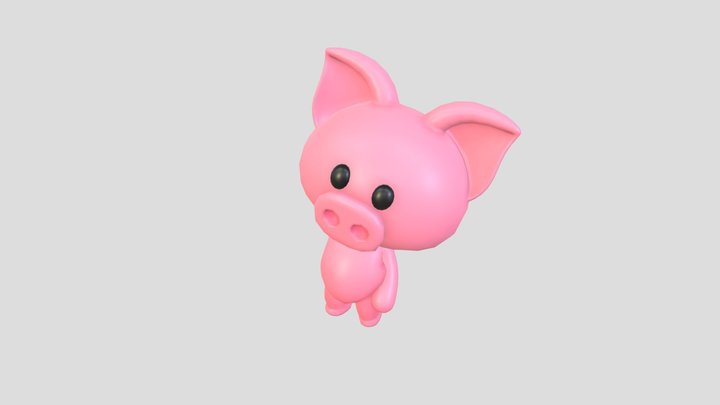 Character054 Rigged Pig 3D Model