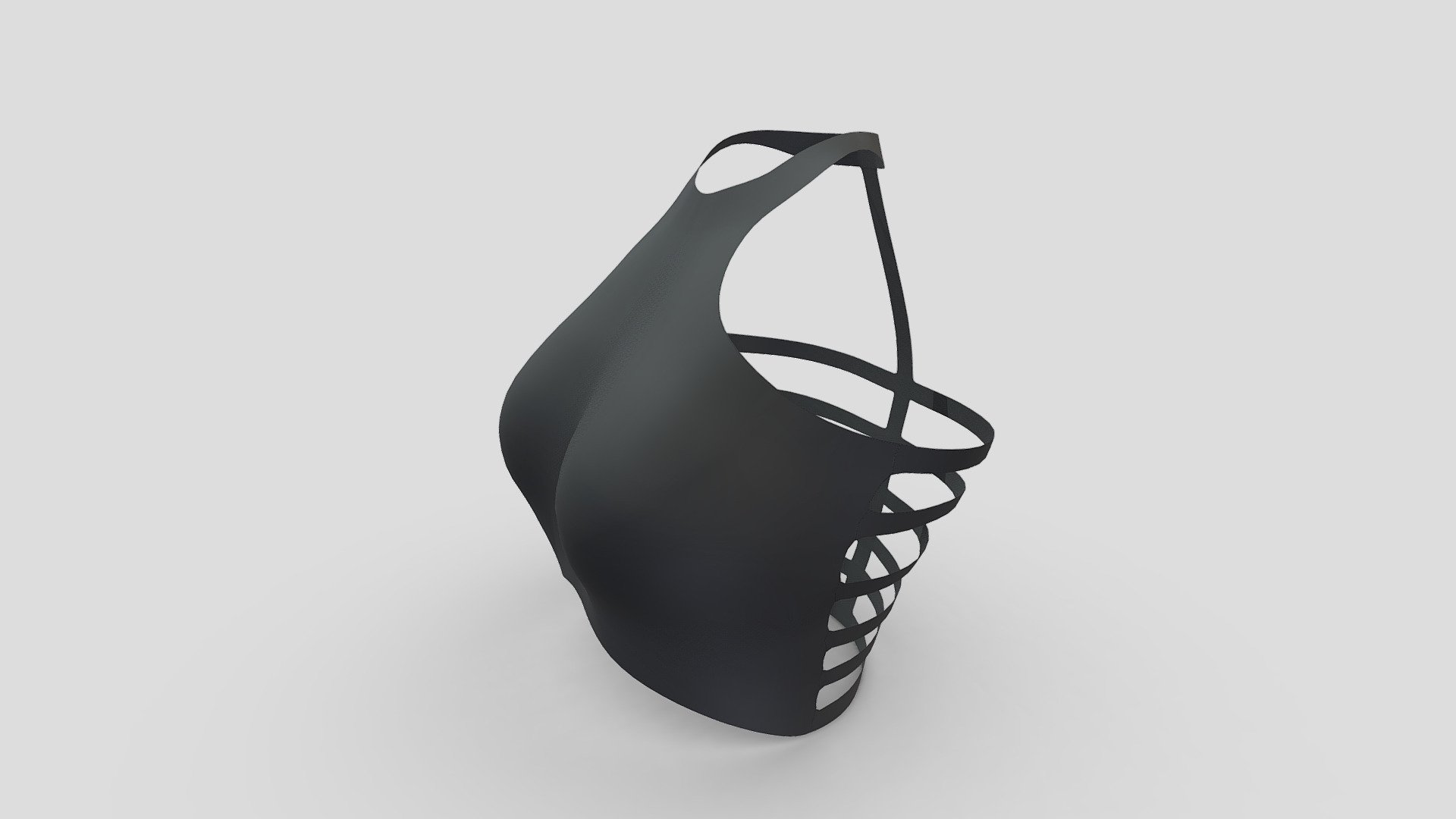 Female Cutout Back Crop Top — Sketchfab embed 3D viewer