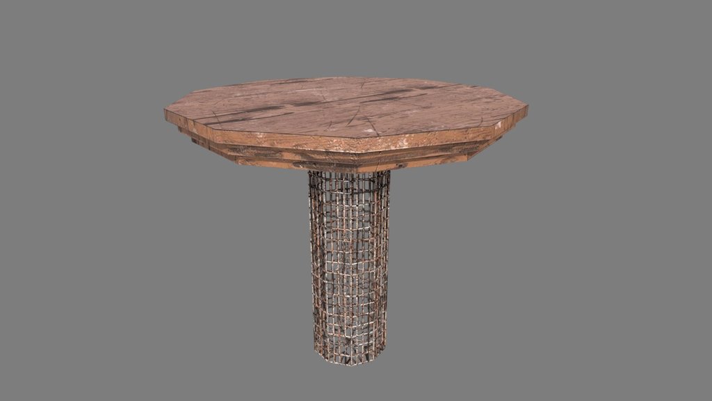 Rusted Wooden Table - Model, Texture & Render