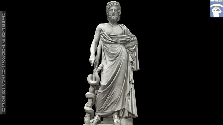 3D rendering of Asklepios (Giustini type)