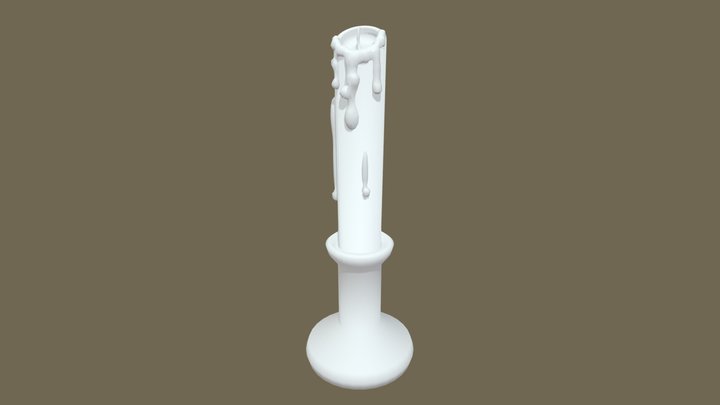 Sketchbook 11(?) - [Candle With Drips] 3D Model
