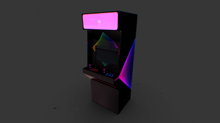 Low Poly Classic Arcade Machine 3D Model
