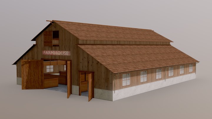 An Old Barn 3D Model