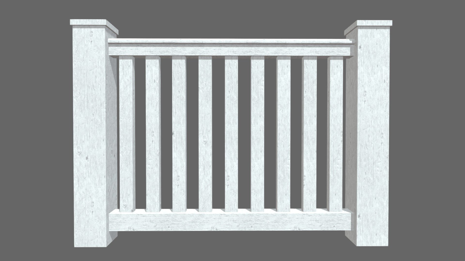 Wooden Fence Painted White Download Free 3D model by julix00 [9e36f48