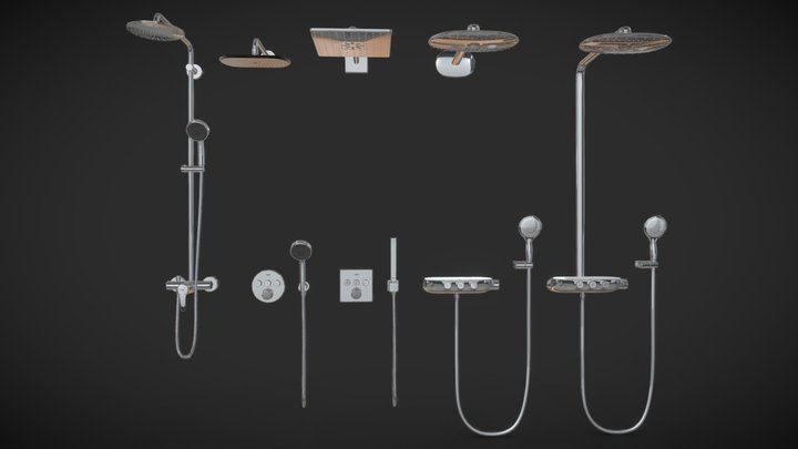 Shower systems GROHE set 97 3D Model