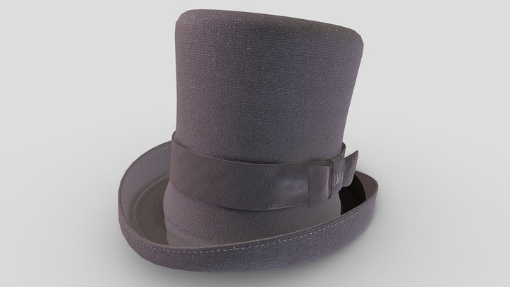 HAT - Old Top Hat - PBR Game Ready 3D Model