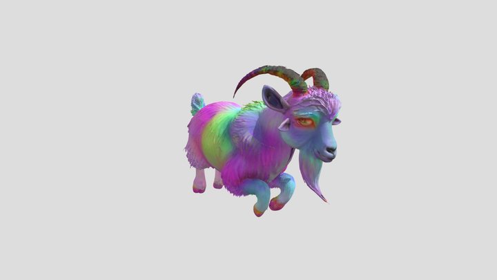 Card Title: Technicolor Dream Goat – Free 3D Model STL
