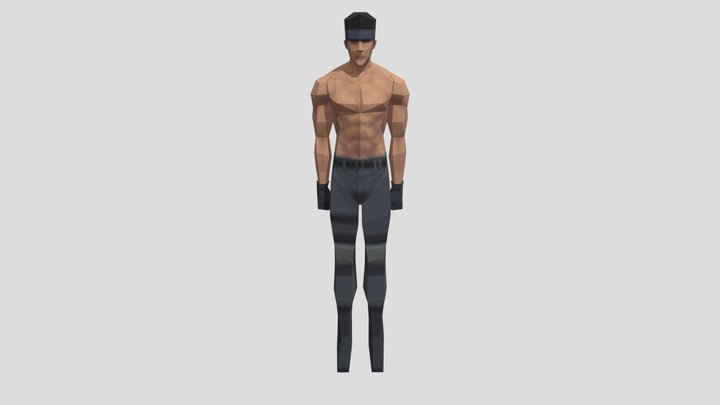 Shirtless Solid Snake 3D Model