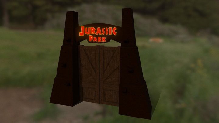 Jurassic Park Gate (Just For Fun) 3D Model