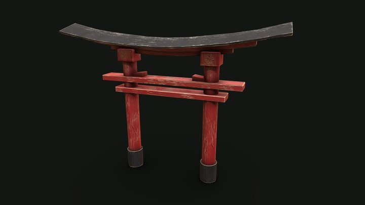 Japanese Torii Gate 3D Model