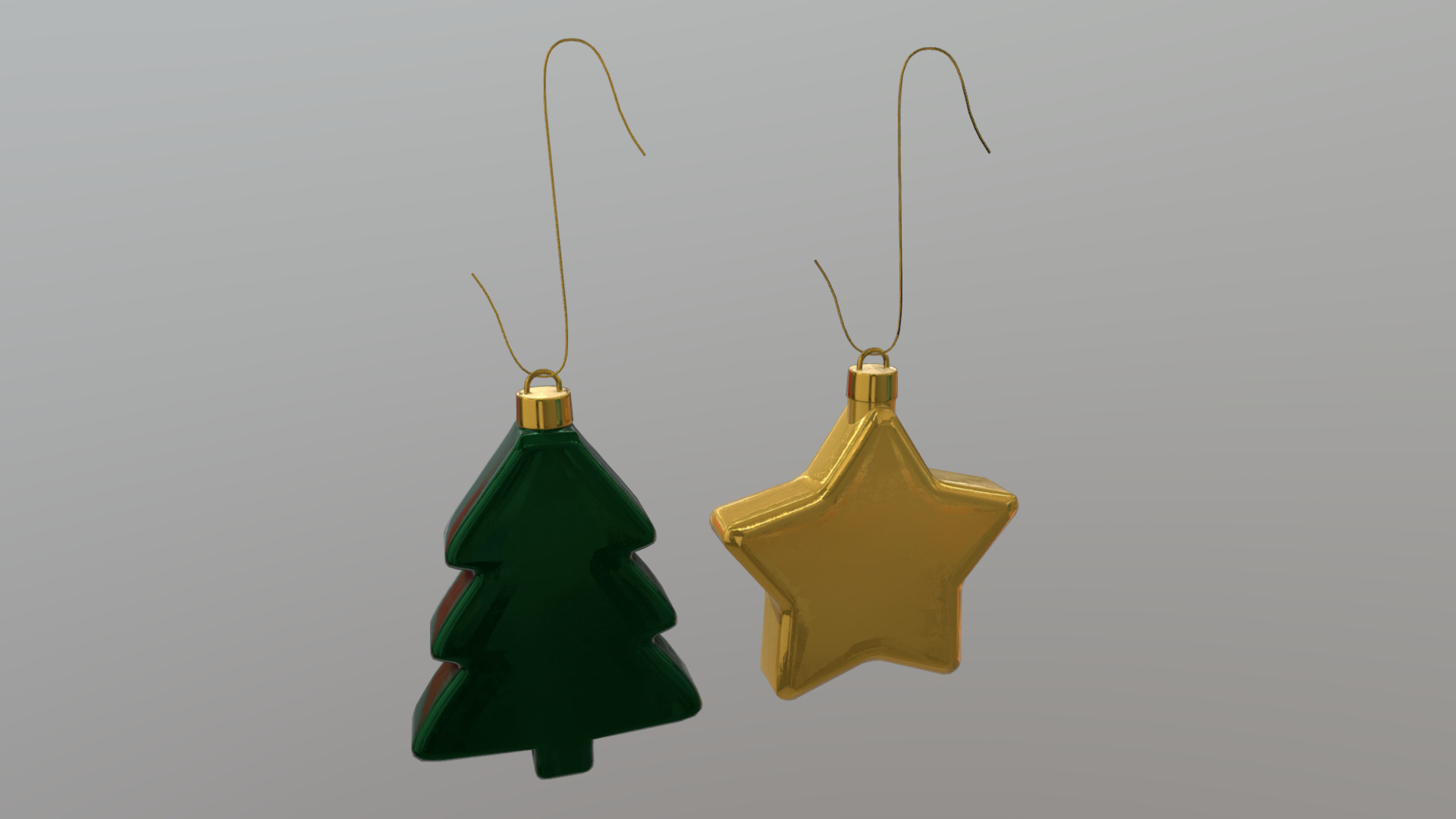 3D model Christmas Bauble 2 - This is a 3D model of the Christmas Bauble 2. The 3D model is about a couple of bells from a string.
