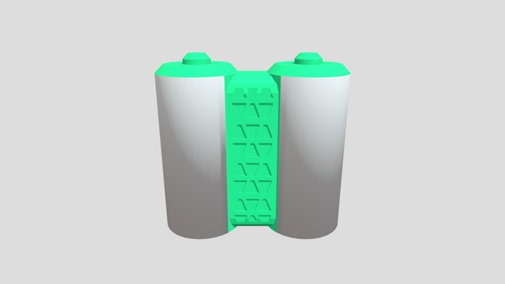 Low Poly Eco Car Battery 3D Model
