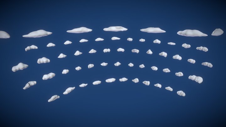 Puffy Clouds Pack V2 - 5 Variations 3D Model