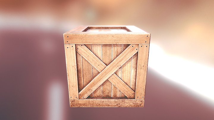 Wooden Box test pbr 3D Model