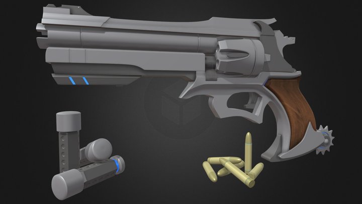 Overwatch Cassidy Gun 3D Model