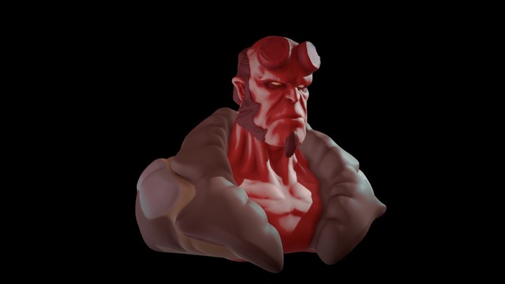Hellboy Bust Concept 3D Model