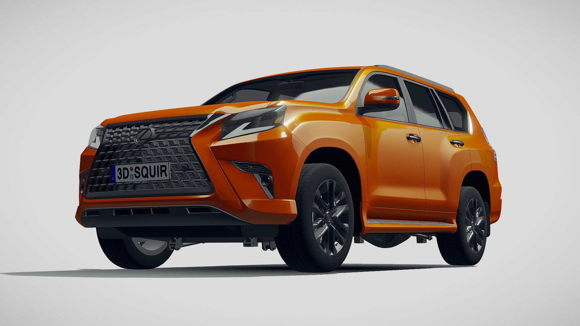 3D model Lexus GX 460 2020 - This is a 3D model of the Lexus GX 460 2020. The 3D model is about an orange car with a white background.