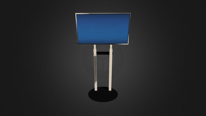 Double Column Monitor Stand3 3D Model