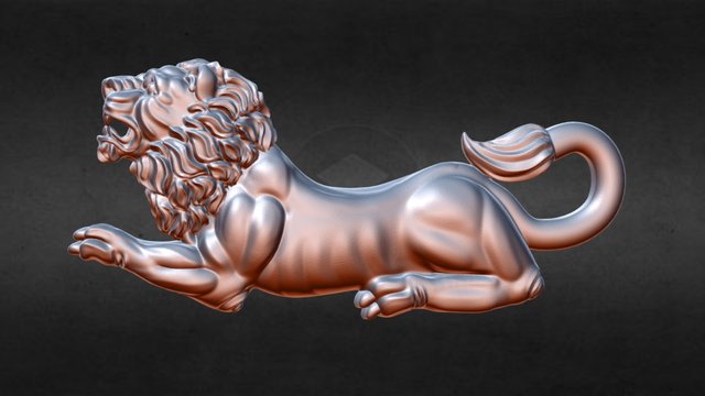 Lion Sit 3D Model