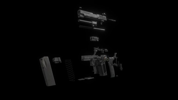 Sig Sauer P226 Mk.25 Dissasembly 3D Model