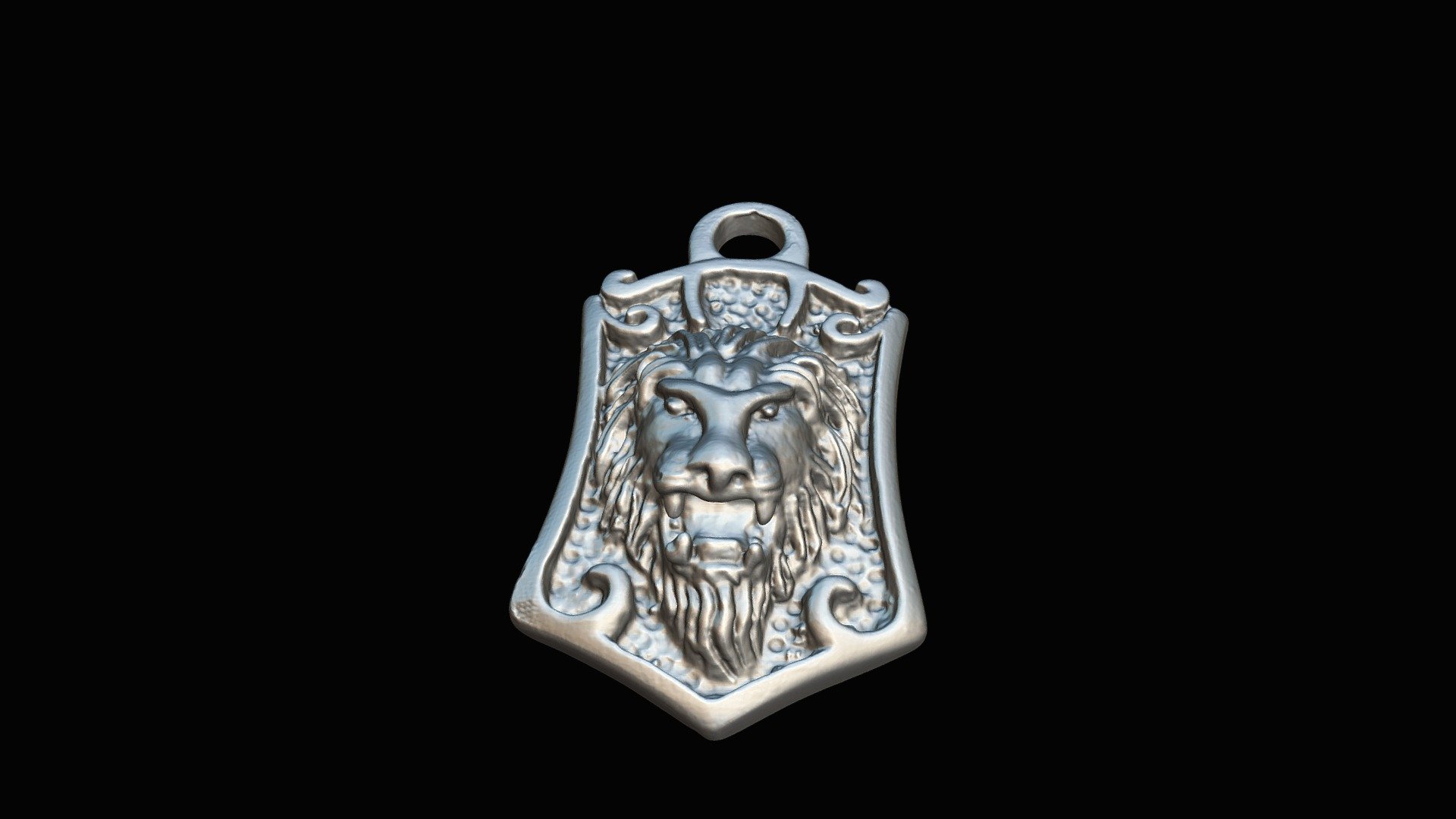 Lion Head Shield-by Thunk3D Jewelry Scanner