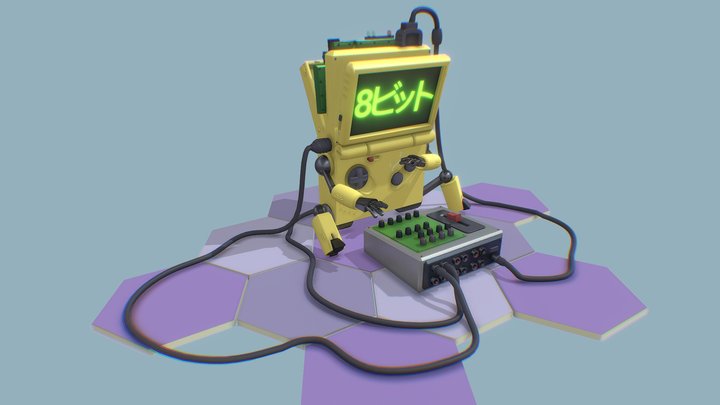 8-bit Robot | Detailing 03 [xyz school HW] 3D Model