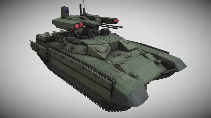 Lowpoly BMPT Terminator - Green Version 3D Model