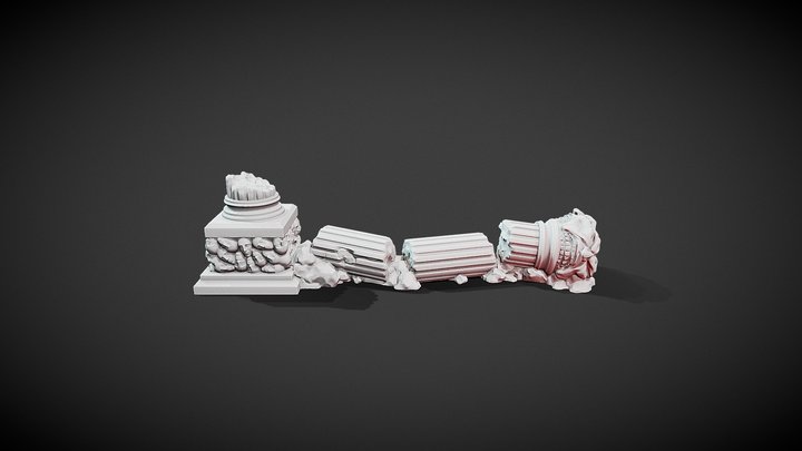 Broken Column for Kingdom Death 3D Terrain 3D Model