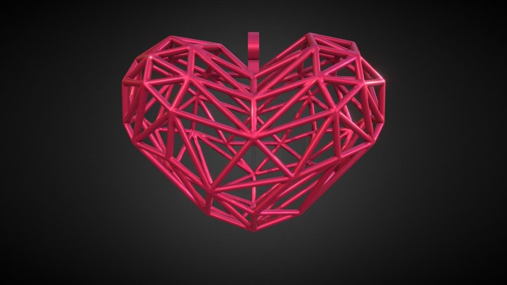 Heart Ornament - Wireframe 3D Model