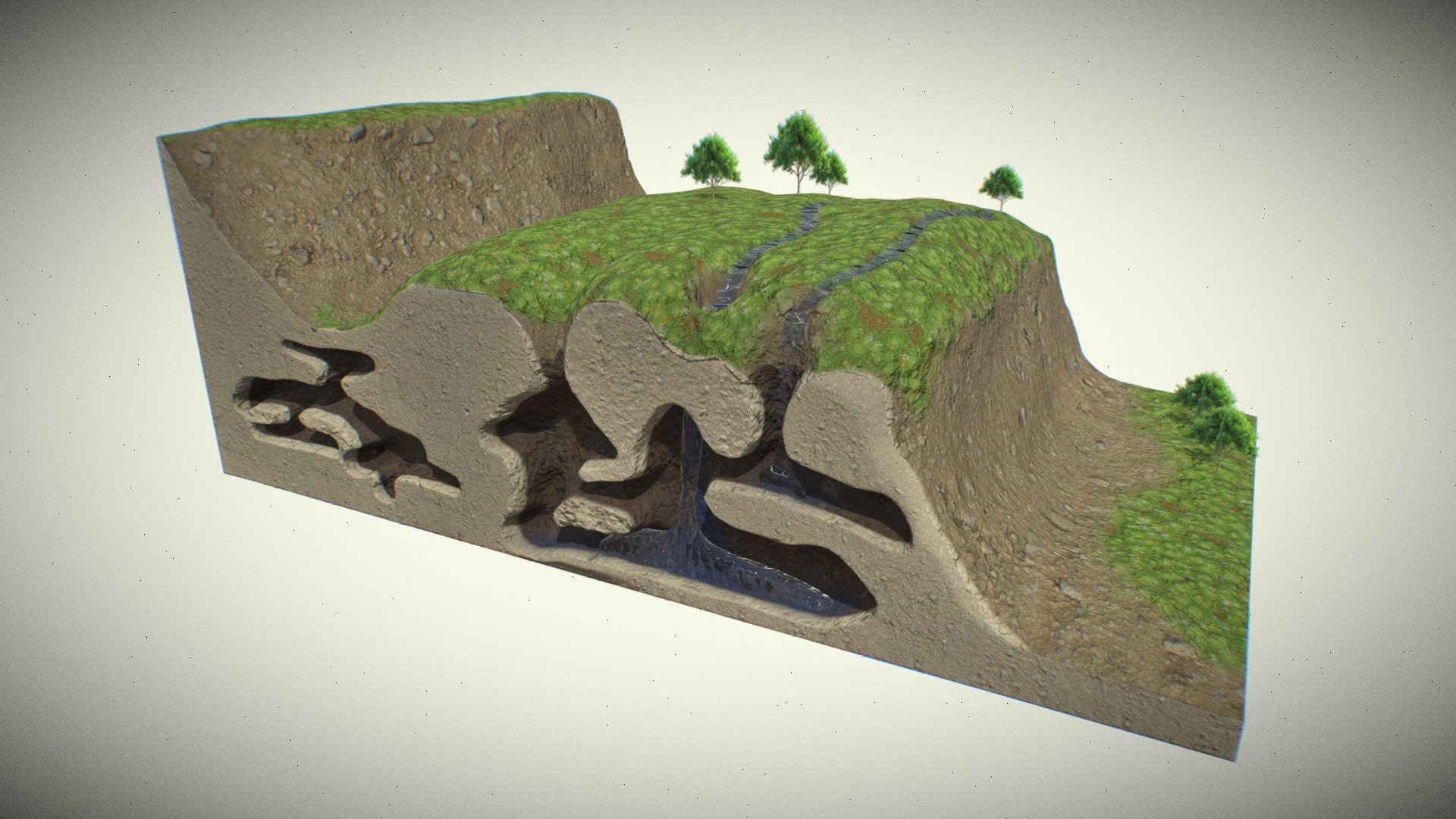The Krast Landforms and Cycle of Erosion - Download Free 3D model by ...